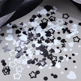 Xpoko 1Box Love Butterfly Sequins Nail Decoration Accessories Black White Mixed Flake Heart Nail Art Supplies Valentine Manicure Tips