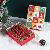 Xpoko 5Pcs Christmas Surprise Blind Box 12 grids Child Child Countdown Advent Calendar Box Poked with Finger Xmas Gift Packing Boxes