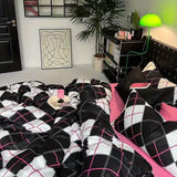 Xpoko New Zebra Bedding Set Kids Adults Twin Full Queen Bed Flat Sheet Korean Style Duvet Cover Pillowcase No Filler Stripes Bed Linen