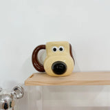 Xpoko Dog Ceramic Mug Breakfast Milk Mug Cute Cartoon Coffee Mug Large Capacity Water Cup Ceramic Mugs Cartoon Birthday Gift for Gril