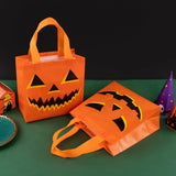 Xpoko 5pcs Trick or Treat Tote Bag Halloween Non-Woven Candy Gift Bag Kids Shopping Packaging Waterproof Storage Halloween Party Favor