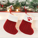 Xpoko Christmas Socks Knitting Red Paw Cute Merry Christmas Tree Decoration For Home Xmas Navidad Natal Gifts Happy New Year