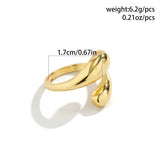 Xpoko Ingemark 2Pcs Unique Smooth Metal Open Rings for Women Vintage Geometric Adjustable Finger Nail Ring Couple Wed Accessories Gift