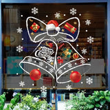 Xpoko Christmas Mirror Stickers Santa Claus Snowman Xmas Elk Bell Window Glass Static Stickers Happy New Year Merry Christmas Decor