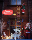 Xpoko Christmas LED Ladder Lights with Climbing Santa Claus, 10ft Christmas Tree Decor Lights for Home Holiday Wall Window Xmas Decor