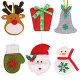 Xpoko Christmas Non-Woven Hanging Pendants Cartoon Santa Claus Snowman Xmas Tree Drop Ornaments Merry Christmas Decor Happy New Year