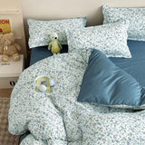 Xpoko Ins Style Floral Duvet Cover Set Flat Sheet Pillowcases No Filling Twin Single Queen Size Boys Girls Bedding Linen