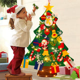 DIY Felt Christmas Tree Merry Christmas Decorations for Home 2024 Navidad Xmas Tree with Light Christmas Ornaments New Year Gift