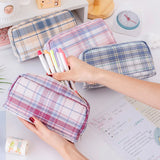 Xpoko back to school Grid Pencil Case Kawaii Stationery Pencils Case Large Capacity Estuche Escolar Pencilcase School Supplies Pencil Cases For Girls