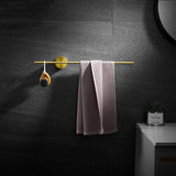 Xpoko European Brushed Gold Wood Towel Rack Bathroom Black Wall Mounted Movable Bath Bar Hanger Toilet Paper Shoes Holder Accessories