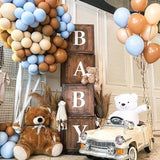 1 Set Blue Brown Balloons Garland Arch Kit Baby Shower Coffee White sand Ballon Gender Reveal Wedding Birthday Party Decorations