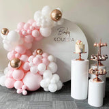 106Pcs Light Pink White Balloon Arch Garland Kit Pastel Baby Pink Latex Balloon Decor Girl Birthday Party Baby Shower Decoration