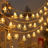 Xpoko 1.5m 10Led Christmas Light String Xmas Tree Elk Snowflake Hanging Pendants Merry Christmas Party Decor Happy New Year 2025