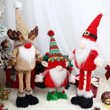 Xpoko Christmas Telescopic Faceless Doll Funny Santa Claus Elk Desktop Ornament Xmas Gift Merry Christmas Decor Happy New Year 2025