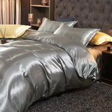 Xpoko Luxury Rayon Satin Bedding Set Duvet Cover Set Single Double King Size Bedding Kit 2pcs/3pcs/4pcs Bed Cover Bed Linen Set