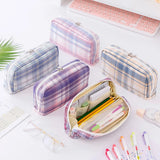 Xpoko back to school Grid Pencil Case Kawaii Stationery Pencils Case Large Capacity Estuche Escolar Pencilcase School Supplies Pencil Cases For Girls