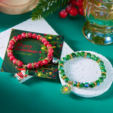 Xpoko Christmas Gifts New Trend Christmas Couple Bracelets for Women Men Handmade Beaded Santa Claus Xmas Tree Bracelet Lovers Friendship Jewelry Gift