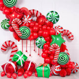 Christmas Foil Balloons Merry Christmas 2024 New Year Party Home Decor Candy Cane Gift Box Mylar Balloon Star Explosion Ballon