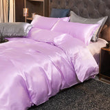 Xpoko Luxury Rayon Satin Bedding Set Duvet Cover Set Single Double King Size Bedding Kit 2pcs/3pcs/4pcs Bed Cover Bed Linen Set