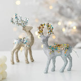 Xpoko Christmas Elk Flocking Photography Props Xmas Tree Sequins Deer Hanging Pendants Merry Christmas Gift Happy New Year 2025