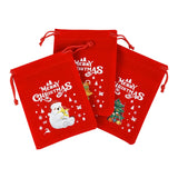 Xpoko 5Pcs/Lot Christmas Velvet Bags 9x12 13x18cm Small Candy Gift Bag Drawstring Pouch Xmas Favor Bracelet Jewelry Packaging Bags