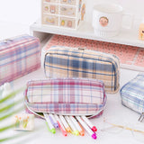 Xpoko back to school Grid Pencil Case Kawaii Stationery Pencils Case Large Capacity Estuche Escolar Pencilcase School Supplies Pencil Cases For Girls