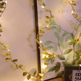 Xpoko LED Golden Leaves String Light Battery-operated Garland For Living Room Bedroom Party Wedding New Year Birthday Party Decoration