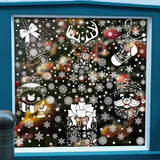 Xpoko Christmas Wall Sticker Snowflake Noel Bell Elk Xmas Wreath Socks Window Glass Electrostatic Stickers Merry Christmas Decor 2024