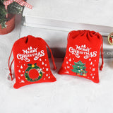 Xpoko 5Pcs/Lot Christmas Velvet Bags 9x12 13x18cm Small Candy Gift Bag Drawstring Pouch Xmas Favor Bracelet Jewelry Packaging Bags