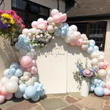 123pcs Pink Blue Balloons Garland Arch Kit Gender Reveal Boy Girl Baby Shower Decoration Sand White Balloon Birthday Party Decor