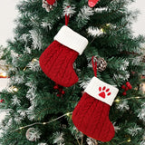 Xpoko Christmas Socks Knitting Red Paw Cute Merry Christmas Tree Decoration For Home Xmas Navidad Natal Gifts Happy New Year