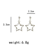 Xpoko Korean Fashion Pearl Crystal Star Drop Earrings for Women Geometric Pendants Jewelry Gift