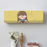 Xpoko Cute Cartoon Girl Print Dust Covers Air Conditioner Cover Indoor Household Hanging Air Conditioning Protective Case Modern Decor