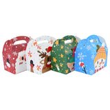 Xpoko 4Pcs 2024 Christmas Candy Box Gift Bags Xmas Deer Santa Claus Cookie Candy Packages Merry Christmas DIY Home Party Decoration