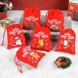 Xpoko 5Pcs/Lot Christmas Velvet Bags 9x12 13x18cm Small Candy Gift Bag Drawstring Pouch Xmas Favor Bracelet Jewelry Packaging Bags