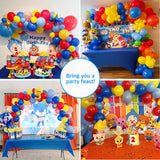 Xpoko Carnival Circus Balloon Garland Arch Kit Red Blue Yellow Confetti Balloon Star Foil Toy Ballon Party Birthday Decoration Rainbow