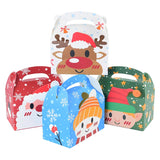 Xpoko 4Pcs 2024 Christmas Candy Box Gift Bags Xmas Deer Santa Claus Cookie Candy Packages Merry Christmas DIY Home Party Decoration