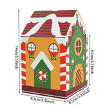 Xpoko 5 Christmas Candy Box House Shape Gift Boxes Merry Christmas Decorations 2023 New Year Birthday Party Packaging Bags Kids Favors