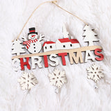 Xpoko Wooden Christmas Hanging Pendants Xmas Tree Ornaments Cartoon Santa Claus Elk Snowman 2023 Merry Christmas Decor Happy New Year