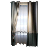 Xpoko High-end light luxury embroidery imitation light splicing blackout decorative tulle Curtains for Living dining room bedroom