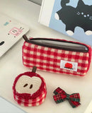 Xpoko Apple Pen bag Cute Catoon Pencil Case Kawaii Storage Bag Cosmetic Bag Student Stationery School Supplies Back To School