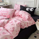 Xpoko New Zebra Bedding Set Kids Adults Twin Full Queen Bed Flat Sheet Korean Style Duvet Cover Pillowcase No Filler Stripes Bed Linen