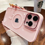 Xpoko Shockproof Magnetic Wireless Charge Phone Case For iPhone 15 14 13 12 11 Pro Max 15 Plus Luxury Magsafe Hard Back pink Cover