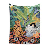 Xpoko Jungle Tiger & Girl Wall Tapestry