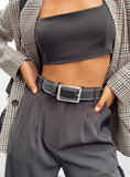 Xpoko Sydney Contrast Stitch Belt Black