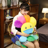 Xpoko 40/60cm Kawaii Smile Face Sunflower Plush Toy Sun Flower Stuffed Pillow Cushion Mat Home Bedroom Auto Decor Doll Girls Gifts