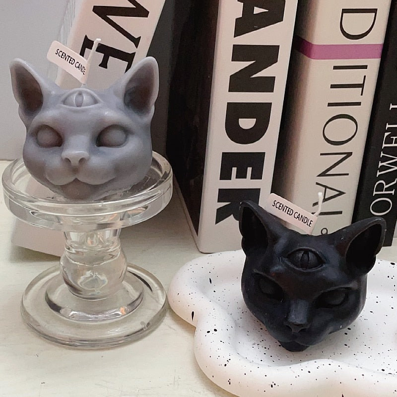 Xpoko Creative halloween candle three eyes cat scented candles party decorations for events home decor accessories modern decor candle
