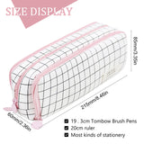 Xpoko back to school Kawaii Large Capacity Pencil Case 3 Compartment Pouch Pen Bag Double Side Opening Students Stationery Organizer School Supplies