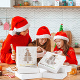 Xpoko Christmas Christmas Candy Boxes Cookie Biscuit Packing Bag 2024 Christmas Decoration for Home Navidad Xmas Wrapping Gift Box New Year 2024