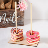 Xpoko Christmas Wood Donuts Stand Holder Sweet Cart Rustic Wedding Table Decor Doughnut Birthday Party Candy Bar Baby Shower Donut Party